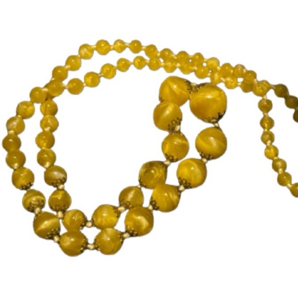 Vintage 24” Amber Colour Graduated Bead Necklace - Picture 10 of 10